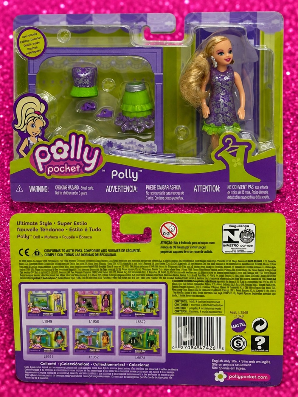 Polly Pocket💜VTG Ultimate Style Spring Looks Polly Green Purple